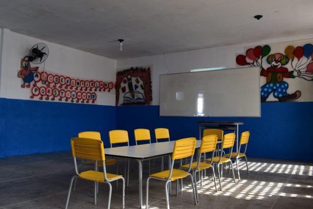 Sala de aula da escola Municipal Francisco José de Araujo. Foto: Daniel Holanda.